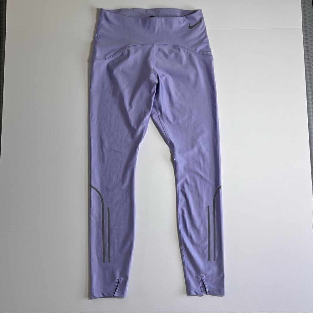 Nike Running Speed Legging Tights Shiny Light Purple Grey Details Women's Medium